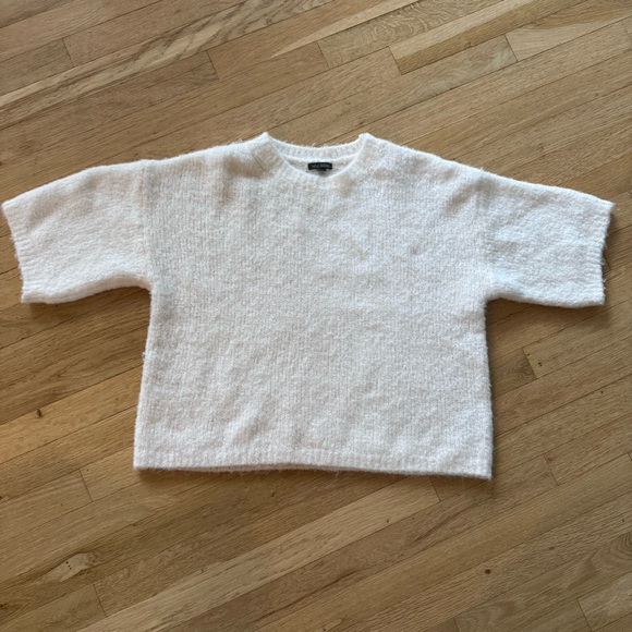 wild fable Sweaters - wild fable Cream Textured Short-Sleeve Sweater